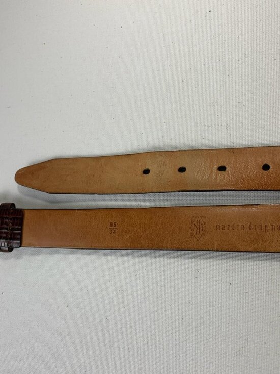 Martin Dingman Brown Leather Belt with Silver Buckle - Size 34/85 main image 8